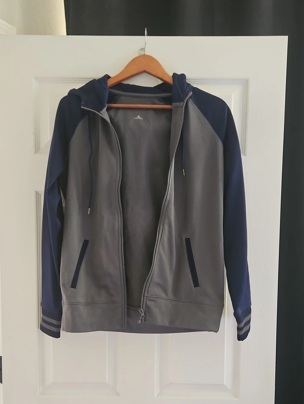 Blue Origin Women's Hooded Zip Jacket - Gray & Navy-Size Medium